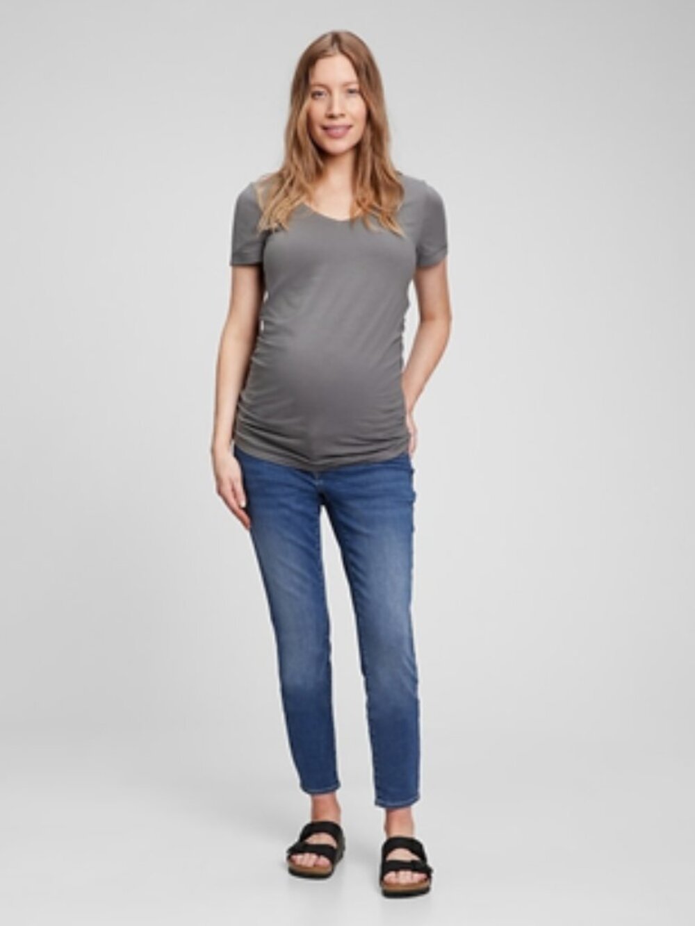 NWT Gap Maternity Inset Panel Skinny Jeans, Size 26 (2) Short, Medium Wash